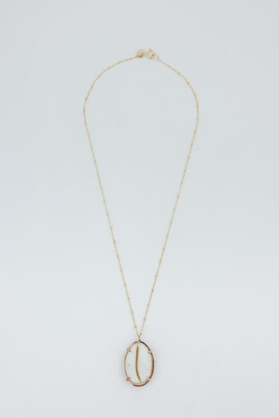 Prong Set Shell Necklace - Granulated Cowrie | GF