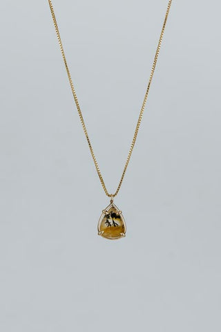 Crystal Ball Necklace - Dendritic Agate | Gold Filled