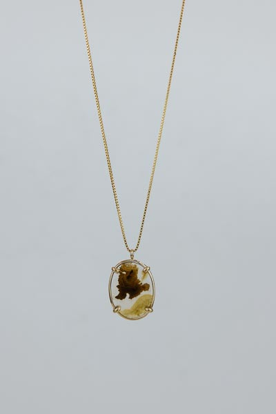 Crystal Ball Necklace - Dendritic Agate | Gold Filled