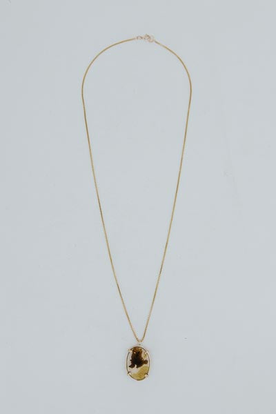 Crystal Ball Necklace - Dendritic Agate | Gold Filled