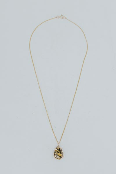 Crystal Ball Necklace - Dendritic Agate | Gold Filled