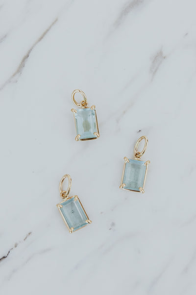 Necklace Charm - Prong Set Aquamarine | GF