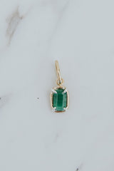 Wings Hawaii emerald green necklace charm in 14k gold-filled and sterling silver mixed metals. Fine jewelry handcrafted in Maui.  thumbnail