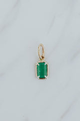Wings Hawaii emerald green necklace charm in 14k gold-filled and sterling silver mixed metals. Fine jewelry handcrafted in Maui.  thumbnail