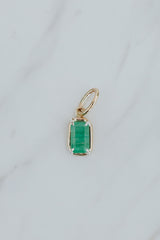 Wings Hawaii emerald green necklace charm in 14k gold-filled and sterling silver mixed metals. Fine jewelry handcrafted in Maui.  thumbnail