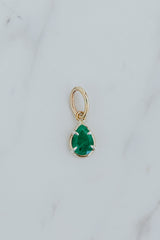 Wings Hawaii emerald green necklace charm in 14k gold-filled and sterling silver mixed metals. Fine jewelry handcrafted in Maui.  thumbnail