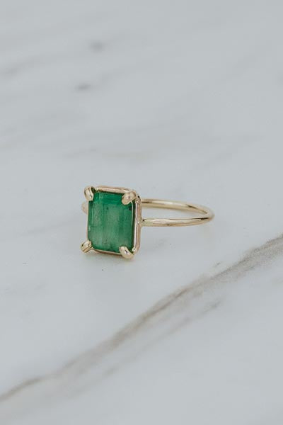 wings hawaii emerald ring in 14k gold fill