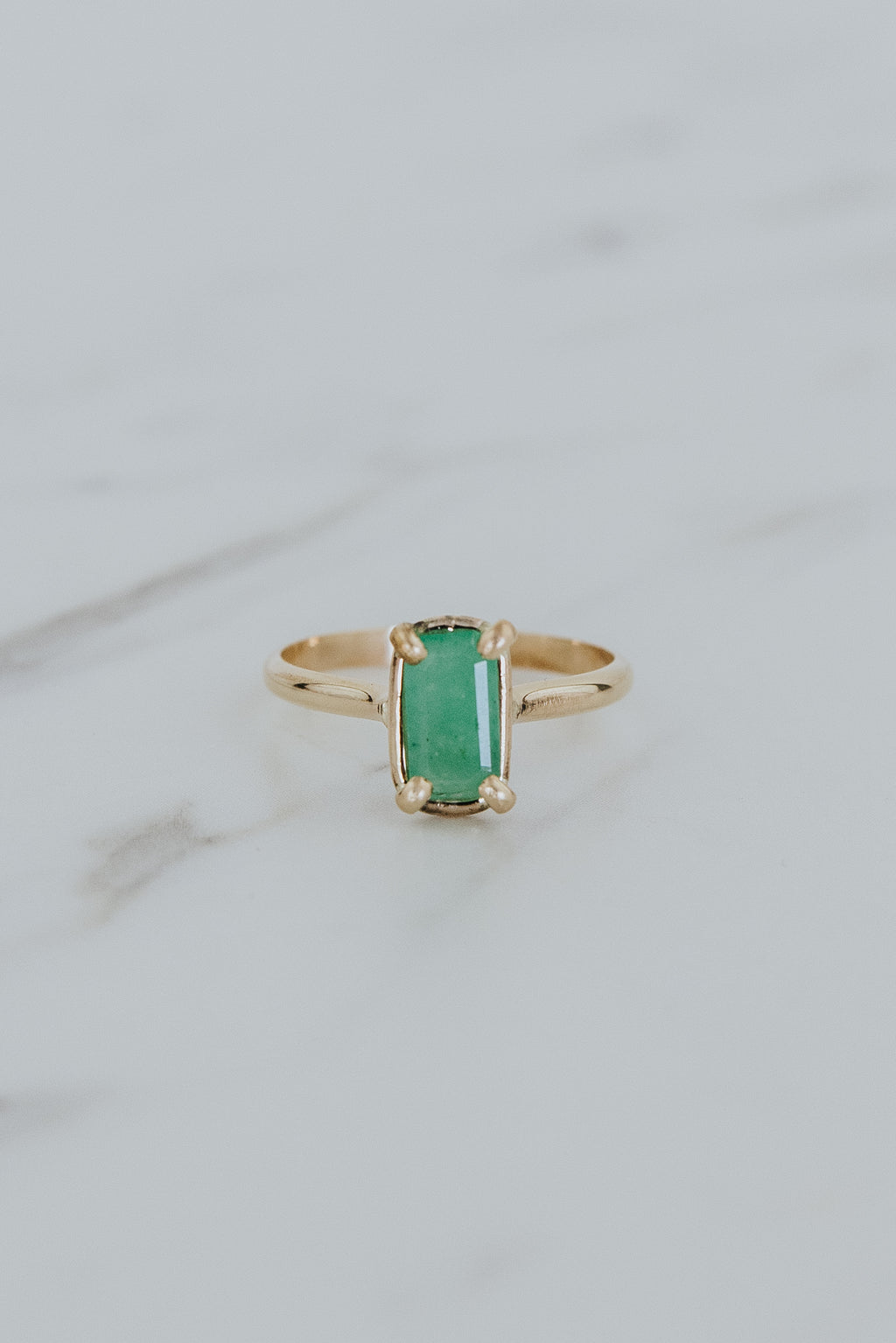 Wings Hawaii Emerald Venus Ring in 14k gold-filled. Fine jewelry handmade in Maui. 