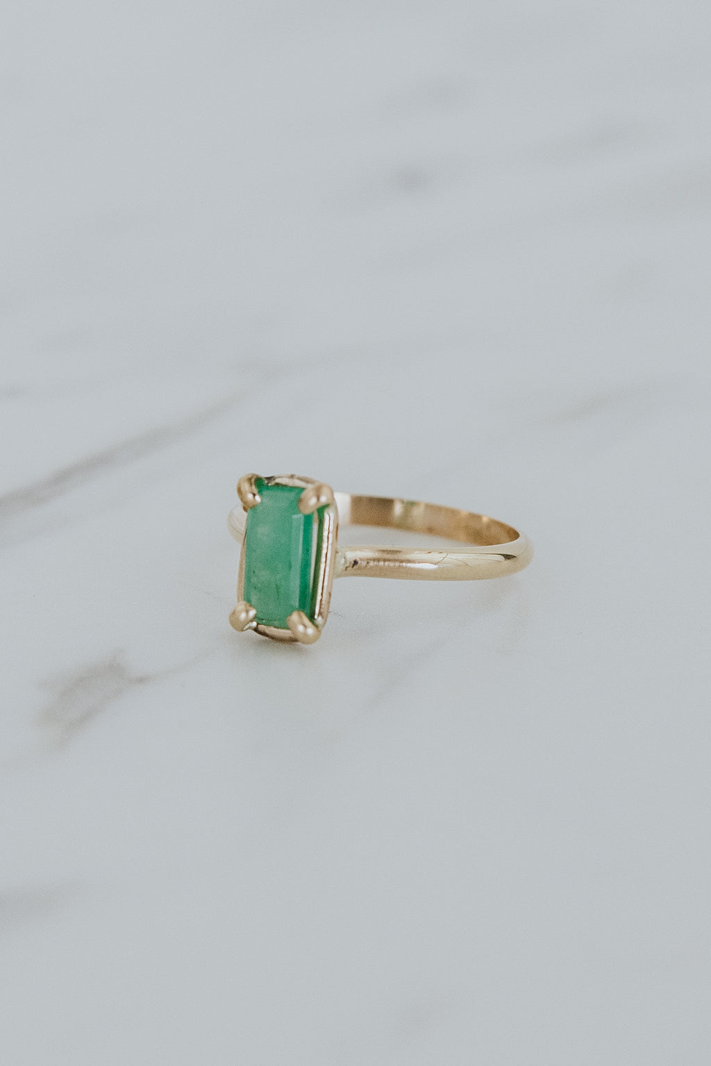 Wings Hawaii Emerald Venus Ring in 14k gold-filled. Fine jewelry handmade in Maui. 