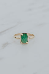 Wings Hawaii Emerald Venus Ring in 14k gold-filled. Fine jewelry handmade in Maui.  thumbnail