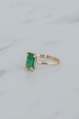 Wings Hawaii Emerald Venus Ring in 14k gold-filled. Fine jewelry handmade in Maui.  thumbnail