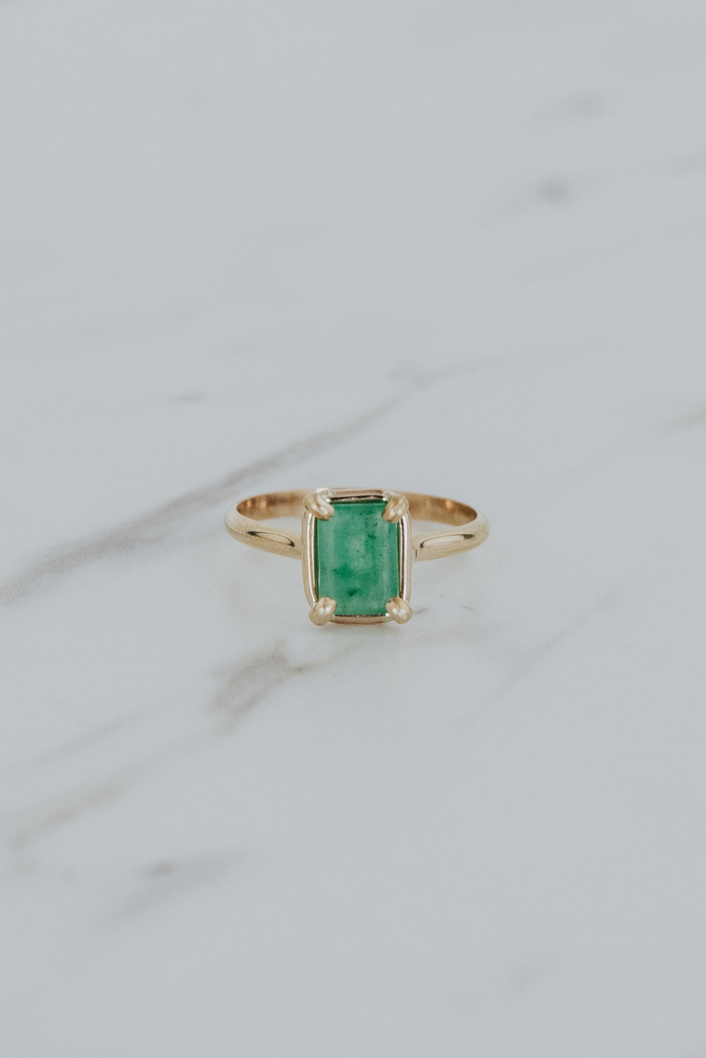Wings Hawaii Emerald Venus Ring in 14k gold-filled. Fine jewelry handmade in Maui. 