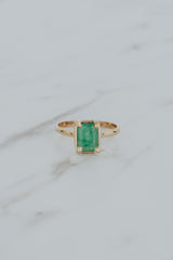 Wings Hawaii Emerald Venus Ring in 14k gold-filled. Fine jewelry handmade in Maui.  thumbnail