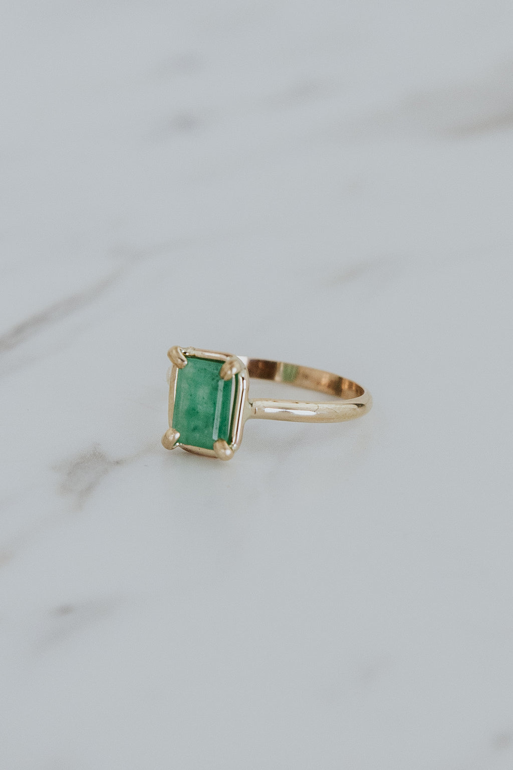 Wings Hawaii Emerald Venus Ring in 14k gold-filled. Fine jewelry handmade in Maui. 