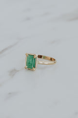 Wings Hawaii Emerald Venus Ring in 14k gold-filled. Fine jewelry handmade in Maui.  thumbnail