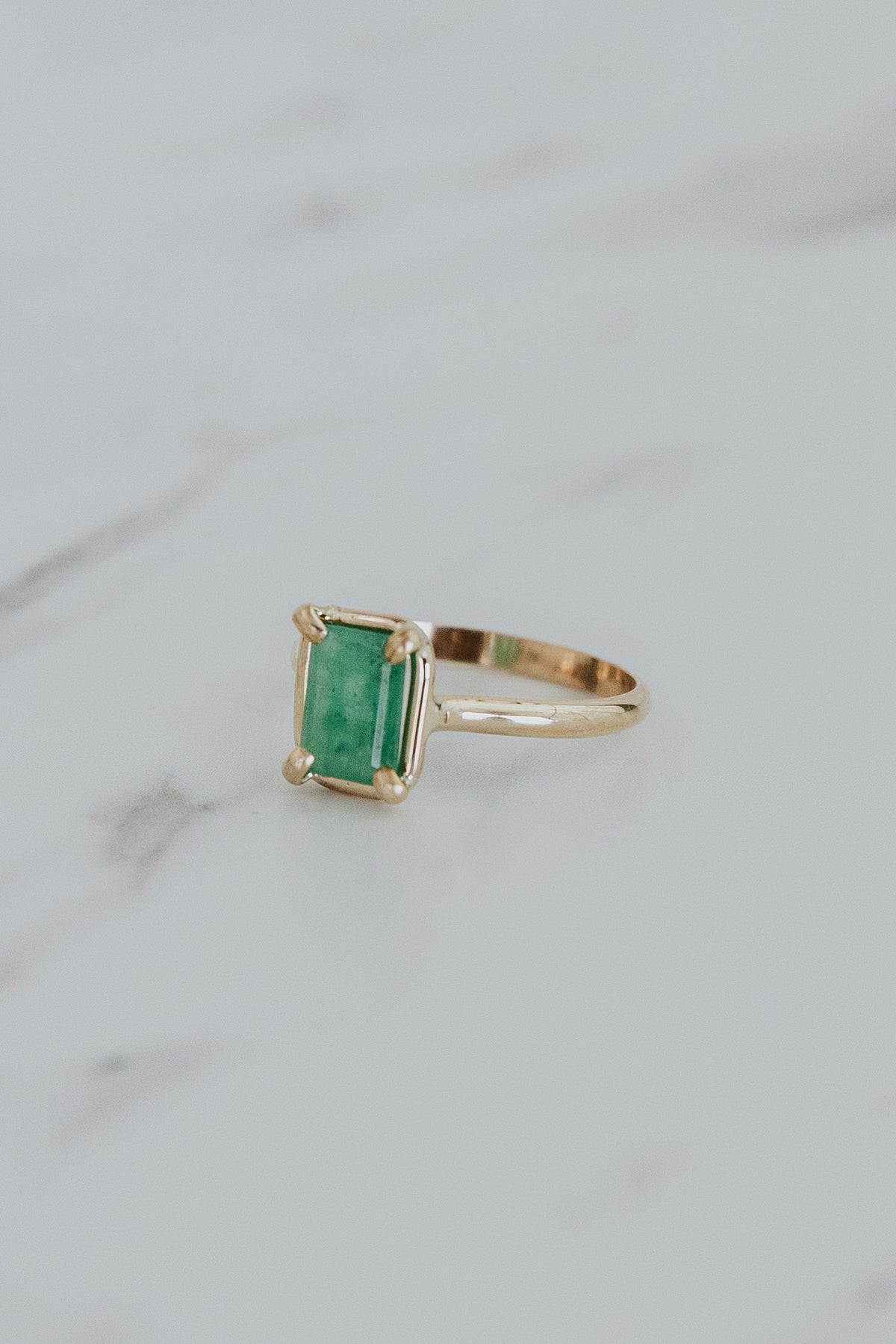 Wings Hawaii Emerald Venus Ring in 14k gold-filled. Fine jewelry handmade in Maui. 