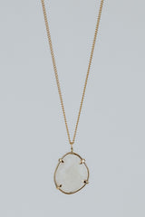 Rose Cut Gemstone Necklace - Moonstone 14k thumbnail