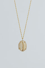 Prong Set Shell Necklace - Granulated Cowrie thumbnail