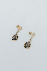 Diamond Drop Stud Earrings - 14K thumbnail