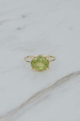 wings hawaii sphene ring in 14k yellow gold thumbnail