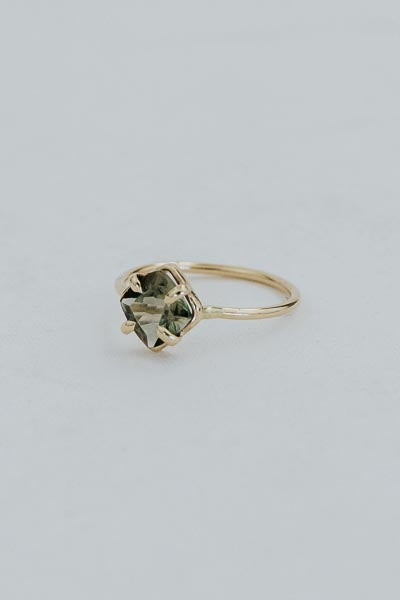 Prong Set Gemstone Ring - Sunstone 14k
