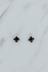 Wings Hawaii Green Tourmaline charms for hoop earrings in sterling silver. Fine jewelry handmade in Maui. Modern, elevated charm earrings to mix, match, customize. 