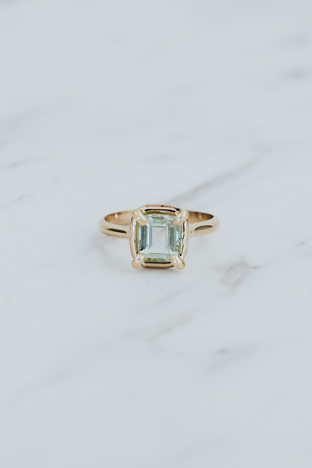 Wings Hawaii Venus ring in Aqua Tourmaline and 14k gold-filled. Fine jewelry handcrafted in Maui. 