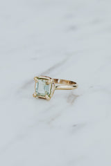 Wings Hawaii Venus ring in Aqua Tourmaline and 14k gold-filled. Fine jewelry handcrafted in Maui.  thumbnail