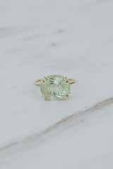 wings hawaii prong set green tourmaline ring in 14k yellow gold  thumbnail
