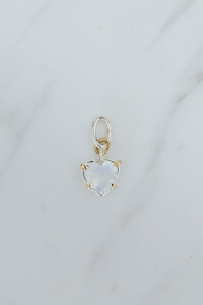 Necklace Charm - Heart Shaped Moonstone