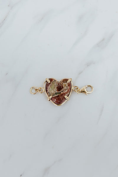 Heart Pendant - Mexican Fire Opal