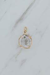 Wings Hawaii prong set Herkimer Diamond crystal necklace charm pendant in 14k gold-fill. Fine jewelry expertly handcrafted in Maui. Modern charm necklaces made in Hawaii thumbnail