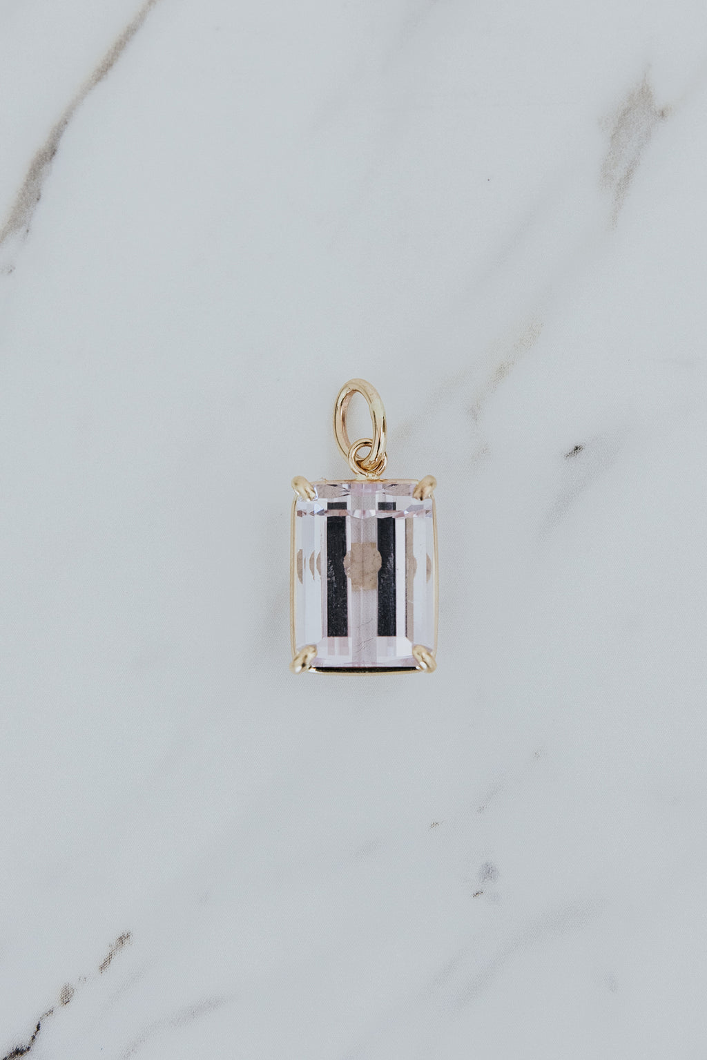 Wings Hawaii Kunzite necklace charm in 14k gold-filled. Fine jewelry handcrafted with aloha in Maui. Charm Bar collection. Mix, match, customize modern charm jewelry made in Hawaii. 