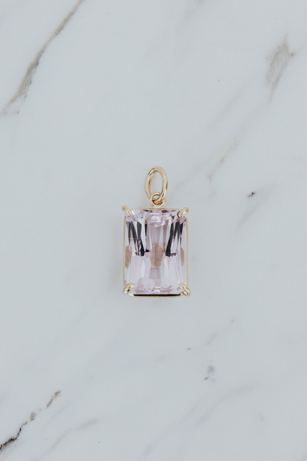 Wings Hawaii Kunzite necklace charm in 14k gold-filled. Fine jewelry handcrafted with aloha in Maui. Charm Bar collection. Mix, match, customize modern charm jewelry made in Hawaii. 