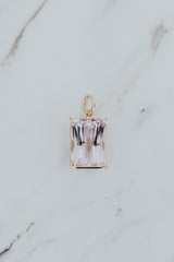 Wings Hawaii Kunzite necklace charm in 14k gold-filled. Fine jewelry handcrafted with aloha in Maui. Charm Bar collection. Mix, match, customize modern charm jewelry made in Hawaii.  thumbnail