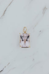 Wings Hawaii Kunzite necklace charm in 14k gold-filled. Fine jewelry handcrafted with aloha in Maui. Charm Bar collection. Mix, match, customize modern charm jewelry made in Hawaii. 