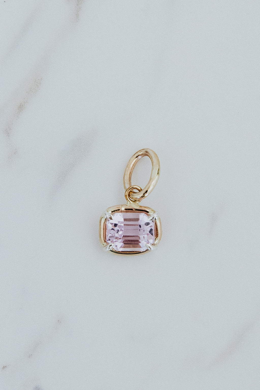 Wings Hawaii Kunzite necklace charm in 14k gold-filled and sterling silver. Fine jewelry handcrafted in Maui. 