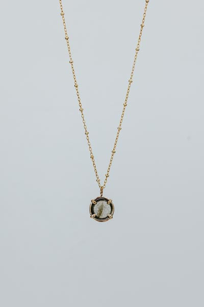 Crystal Ball Necklace - Petite Labradorite