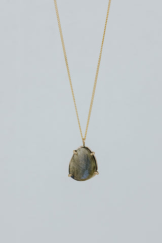 Rose Cut Gemstone Necklace - Labradorite