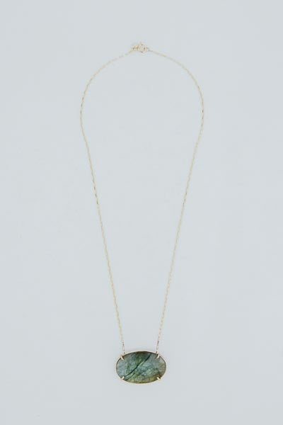 wings hawaii Prong Set Stone Necklace - Labradorite in 14k gold fill