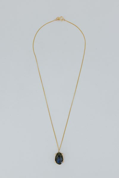 Rose Cut Gemstone Necklace - Labradorite