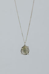 Prong Set Gemstone Necklace - Labradorite | SS thumbnail