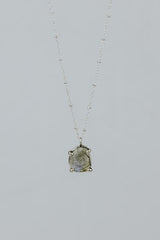 Prong Set Gemstone Necklace - Labradorite | SS thumbnail
