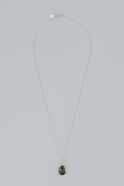 Rose Cut Gemstone Necklace - Labradorite | SS