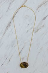 Prong Set Stone Necklace - Labradorite thumbnail