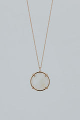 Crystal Ball Necklace - Moonstone 14k thumbnail