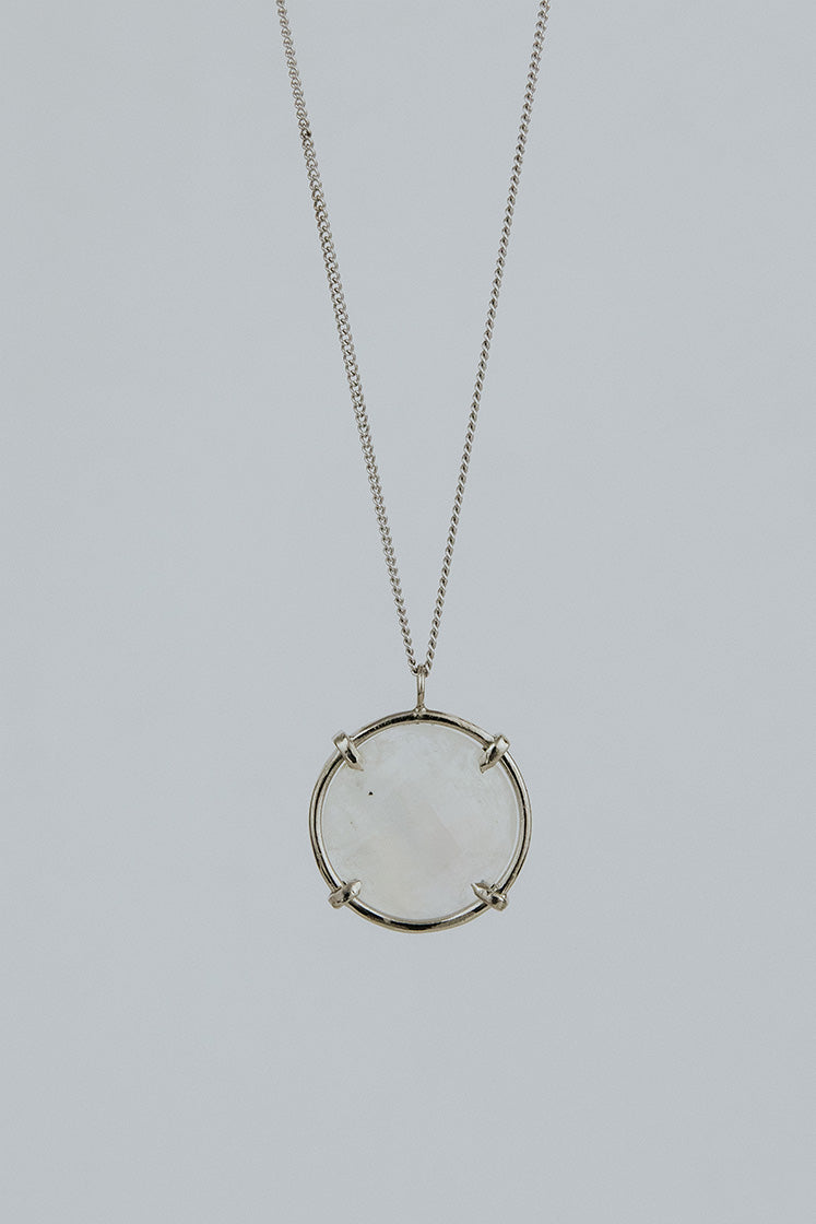 Crystal Ball Necklace - Moonstone 14k