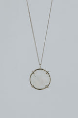 Crystal Ball Necklace - Moonstone 14k thumbnail