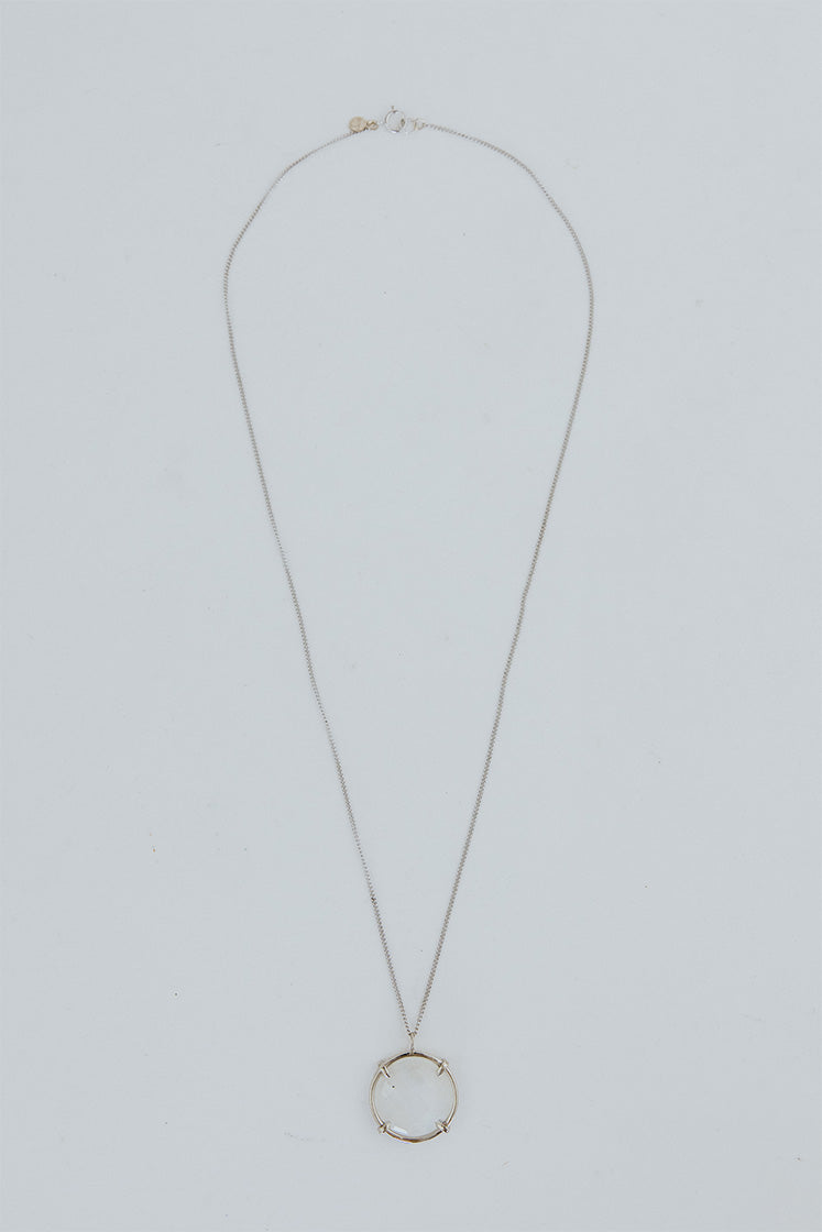 Crystal Ball Necklace - Moonstone 14k
