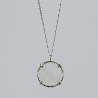 Crystal Ball Necklace - Moonstone 14k